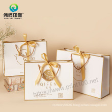 Luxury Custom Paper Printing Shopping Bag with Bow Tie Ribbon